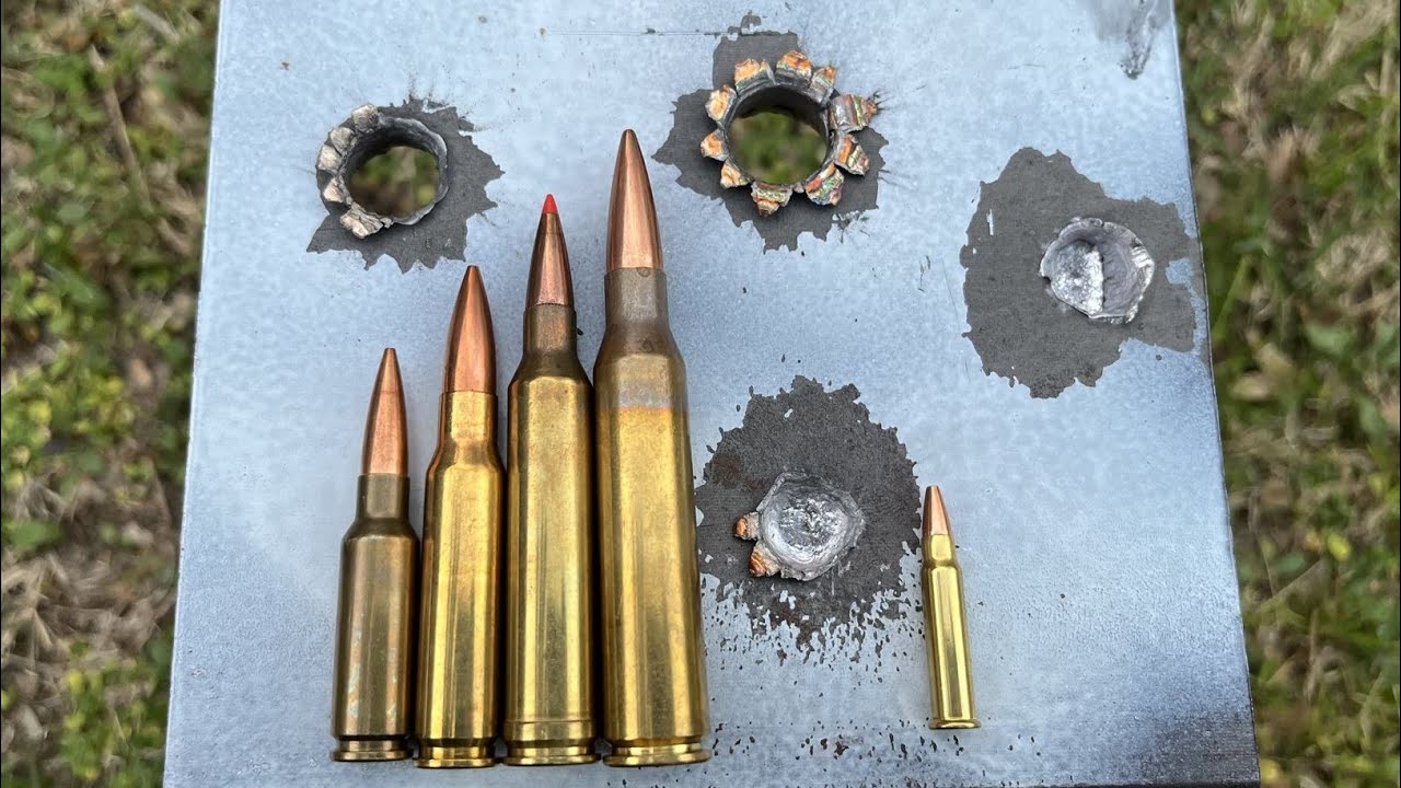338 Lapua против 7 мм RM против 308 Win против 6,5 Grendel On Steel