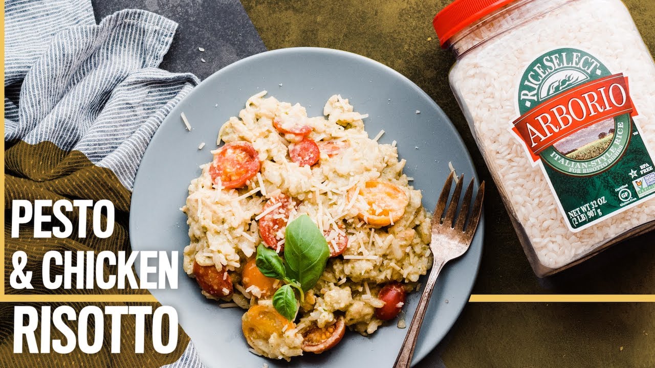 Pesto Chicken Risotto with Arborio Rice: RiceSelect&reg;