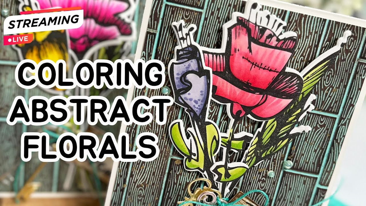 Coloring Abstract Florals with Olo Markers(Weekly Friday Live)
