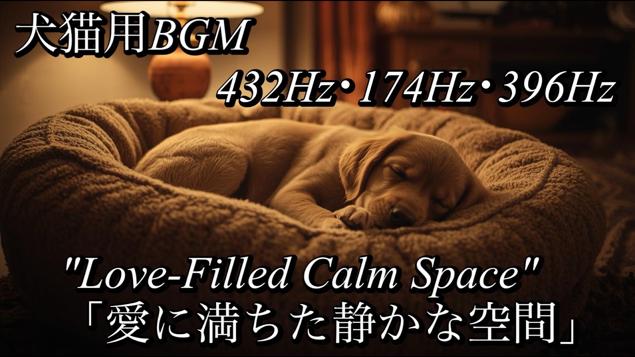【犬猫用BGM】【432Hz+174Hz+396Hz】Relaxing music for dogs and cats | 犬や猫がリラックスする音楽 | Love-Filled Calm Space