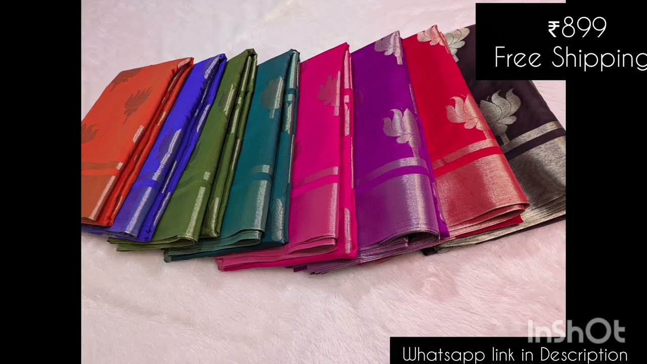 👑 MJ FASHION FLAIR 👑🪷Exclusive Banarasi Semi Katan Soft Sarees🪷Price ₹899/- Free Shipping🪷