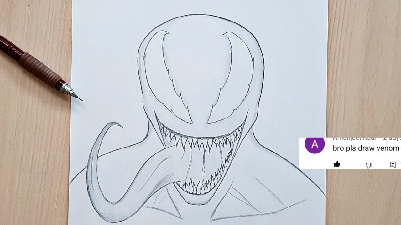 How to draw Venom | Venom easy step by step | tutorial
