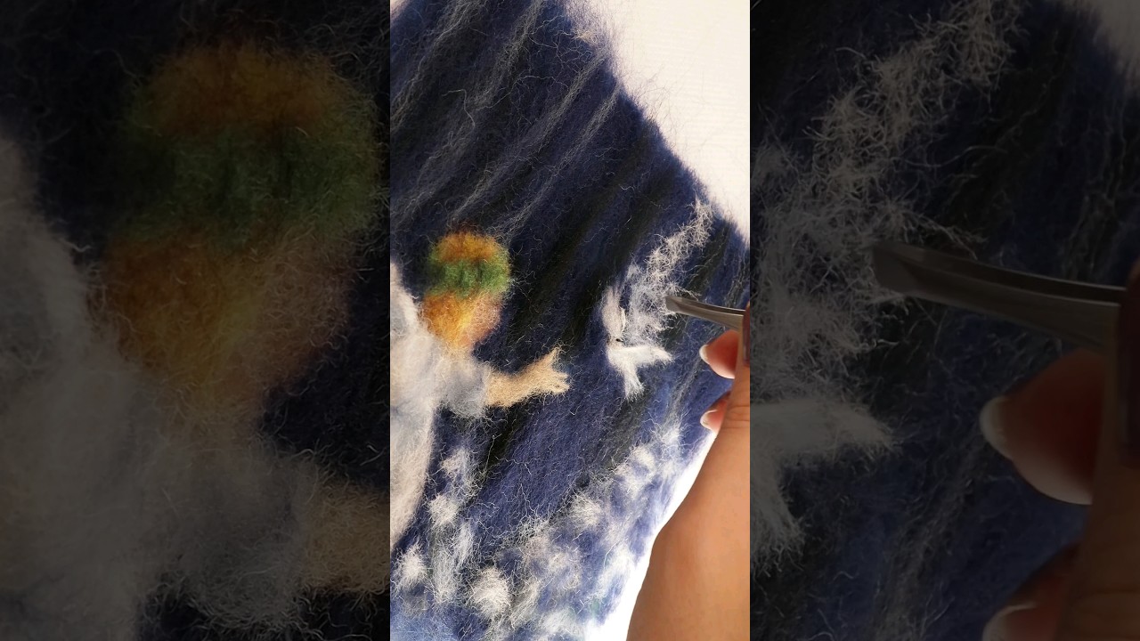 worsted wool painting 👼 handmade painting of an angel