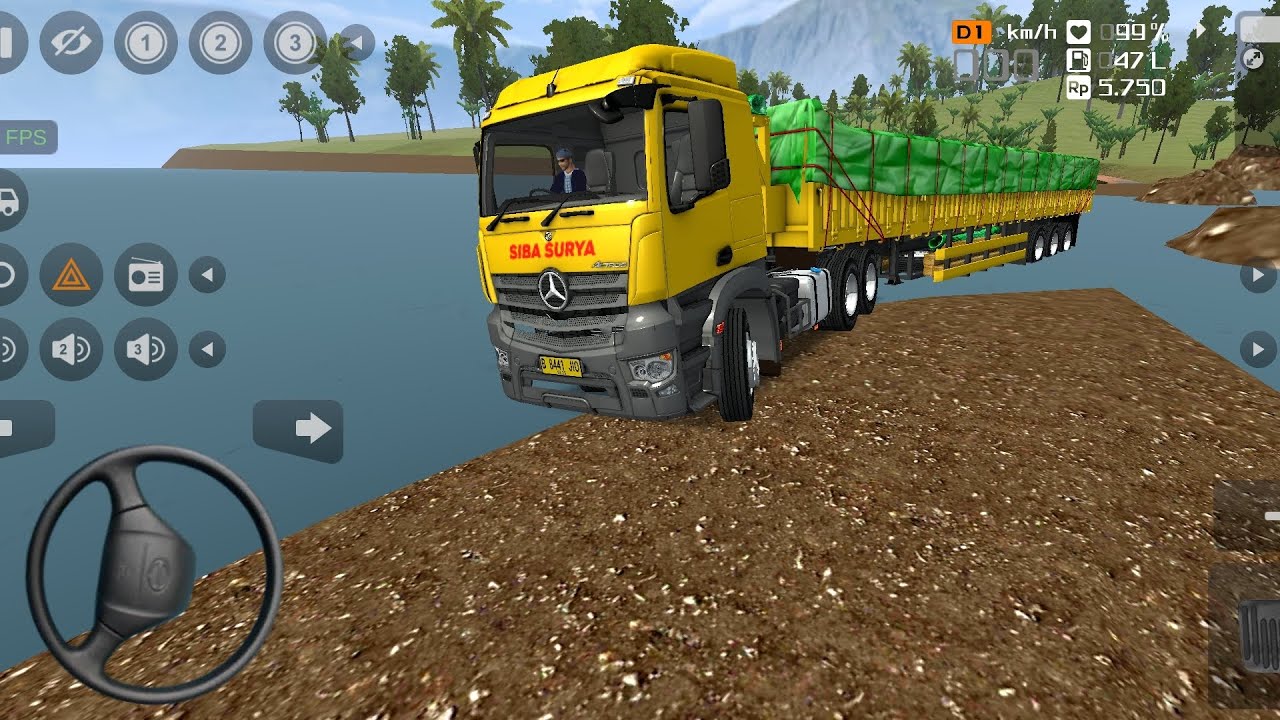 GAME TRUCK TRAILER MERCY ACTOR,KIRIM BARANG MELEWATI SUNGAI DI JALUR HUTAN|BUS SIMUKATOR INDONESIA