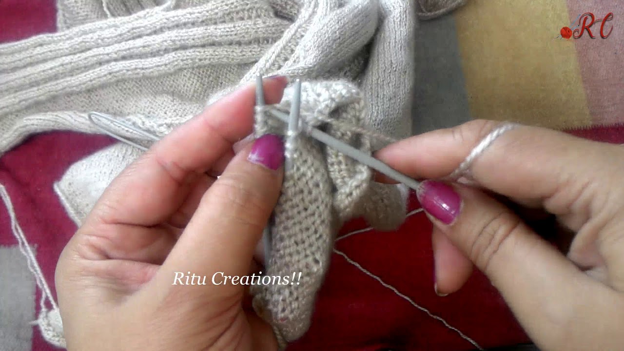 How to attach shoulders  in easy Hindi Knitting (सलाइयों  से कंधे कैसे जोड़े ) | Knitting Hindi |