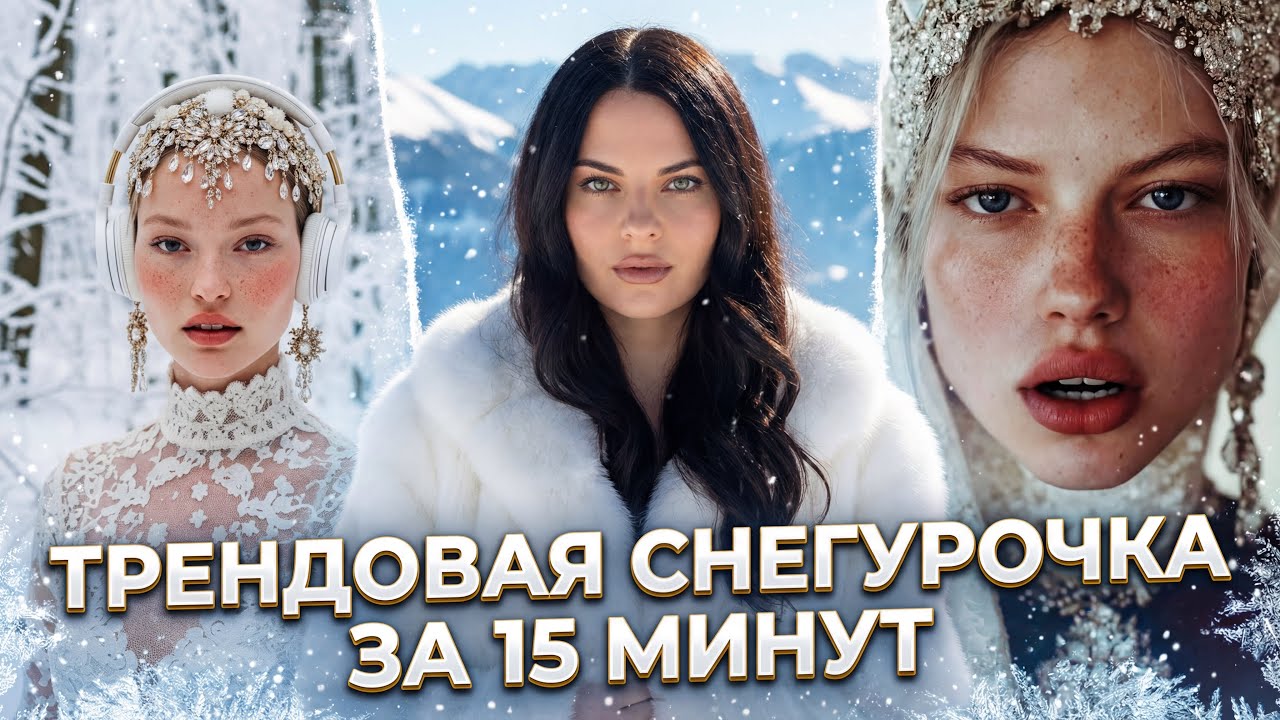 ТРЕНДОВАЯ СНЕГУРОЧКА ЧЕРЕЗ ИИ | Как сделать Снегурочку в нейросетях 