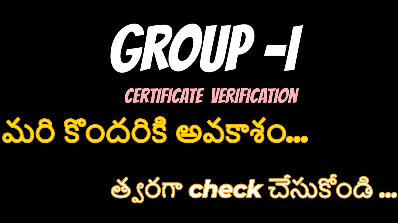 Group-1 certificate verification latest update