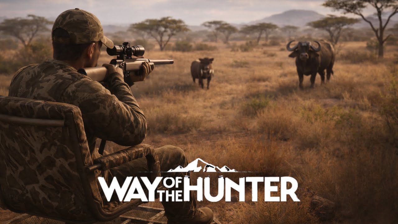 La vânătoare de Mistreți și de Bivoli Africani în Way of the Hunter ”am urmărit un Bivol cu mașina „