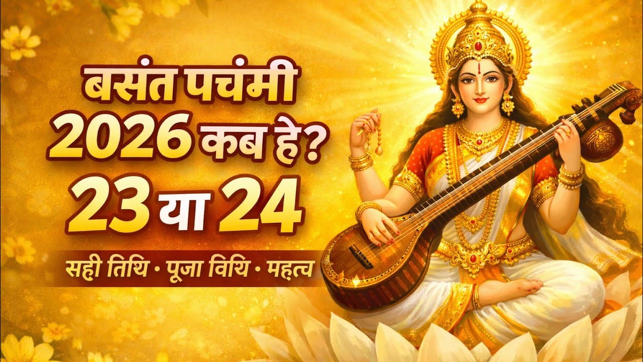 बसंत पंचमी 2026 कब है? 23 या 24| सही तिथि, पूजा विधि और महत्व |Saraswati Puja Date| Snan Daan Mahatv