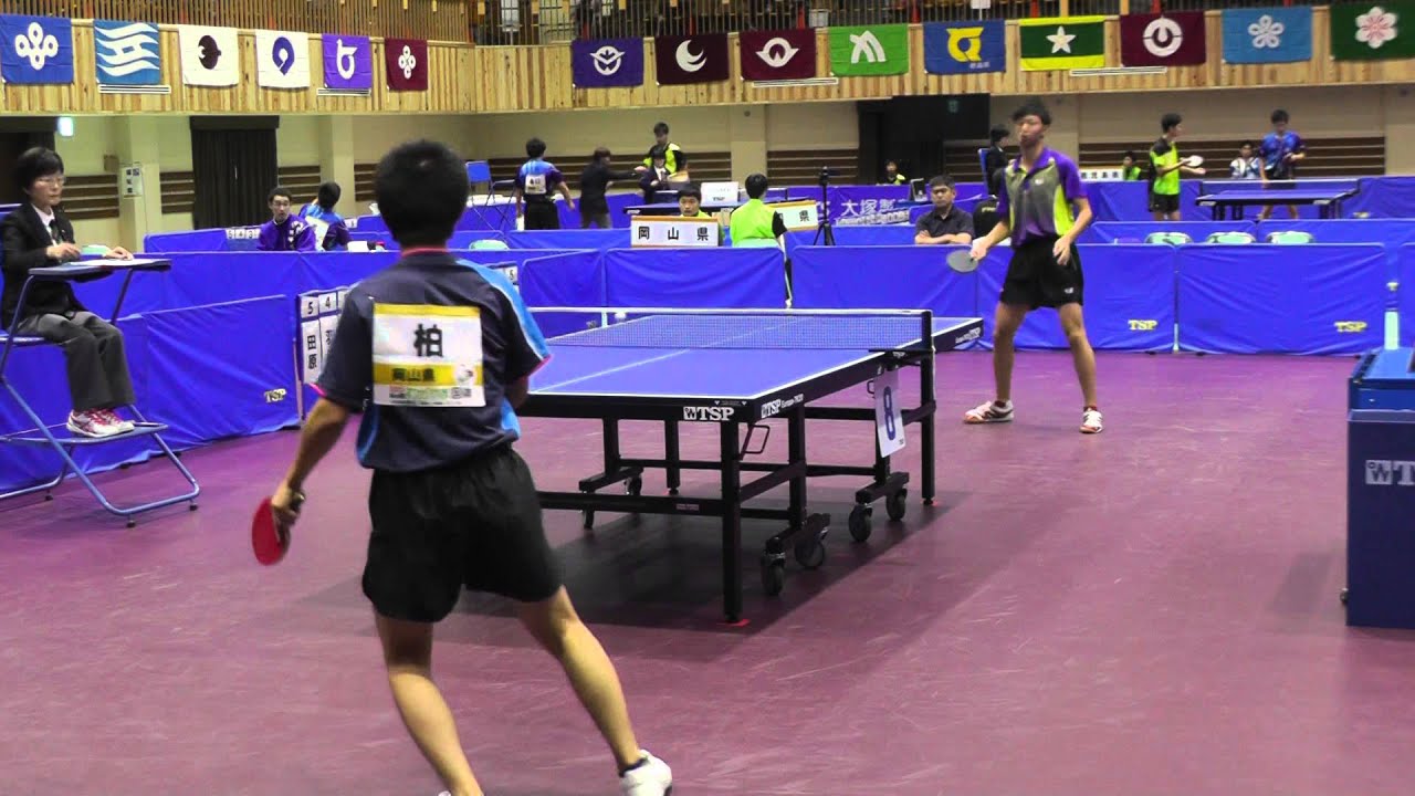 卓球 羽佳翔鵬(東京 明大中野高)vs 柏友貴(岡山 関西高)-2G 和歌山国体 2015.9.28