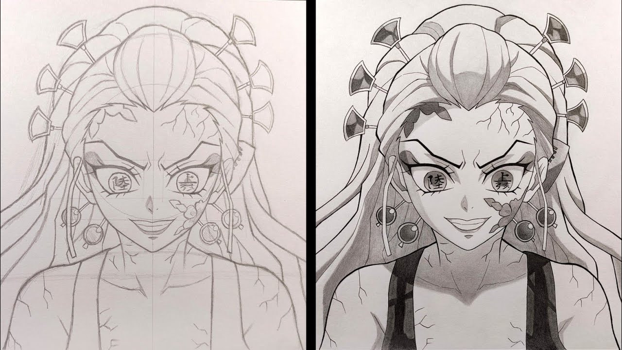Как рисовать Даки - [Kimetsu no Yaiba]