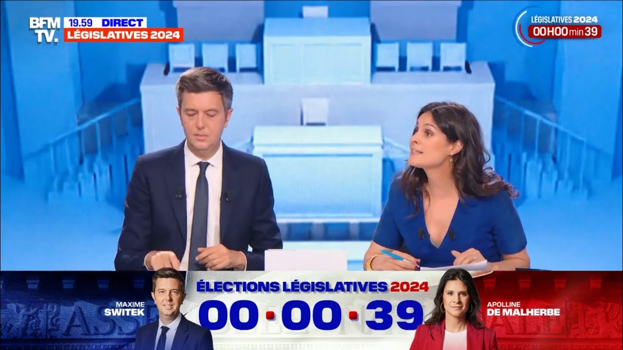 BFMTV | Résultats des Législatives (2ème tour) - Apolline de Malherbe, Maxime Switek — 7 juillet
