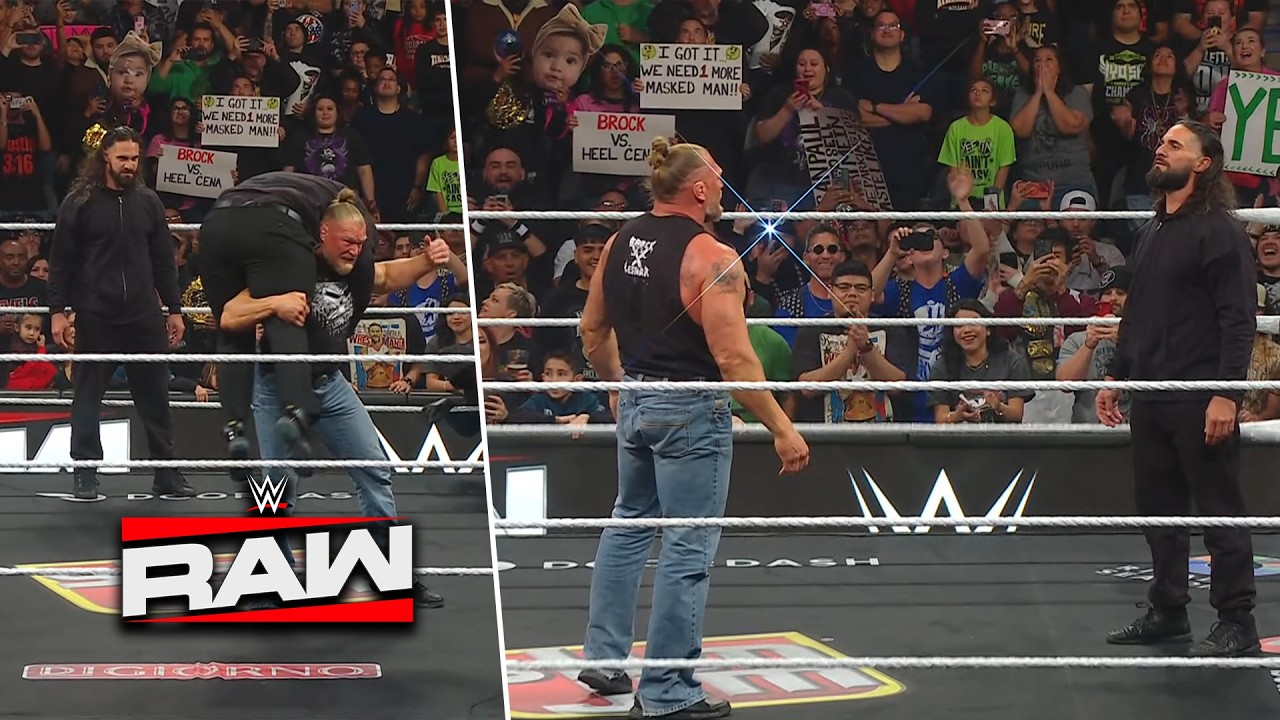Brock Lesnar DESTROYS Masked Attackers on RAW & Confronts Seth Rollins!