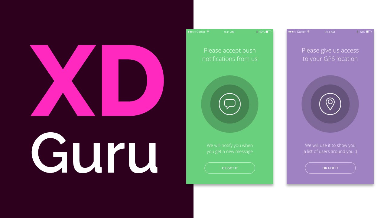 Adobe XD Tutorial - Simple Mobile UI/UX design - iOS screens