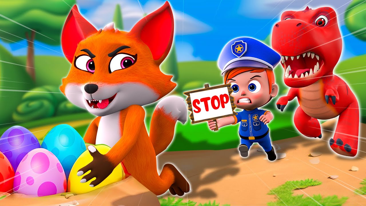Colorful Dinosaur Eggs 🦖🥚 | Color Songs Kids | Cartoons Police | More Nursery Rhymes & Baby Songs