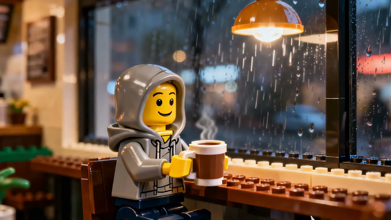 Relaxing Slow Jazz Cafe Music ☕ LEGO Coffee Scene for Work, Study & Chill