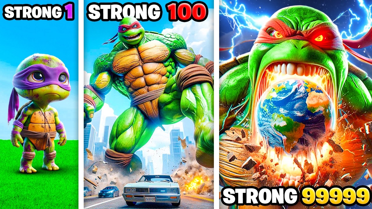 Weakest To WORLD'S STRONGEST NINJA TURTLE In GTA 5!
