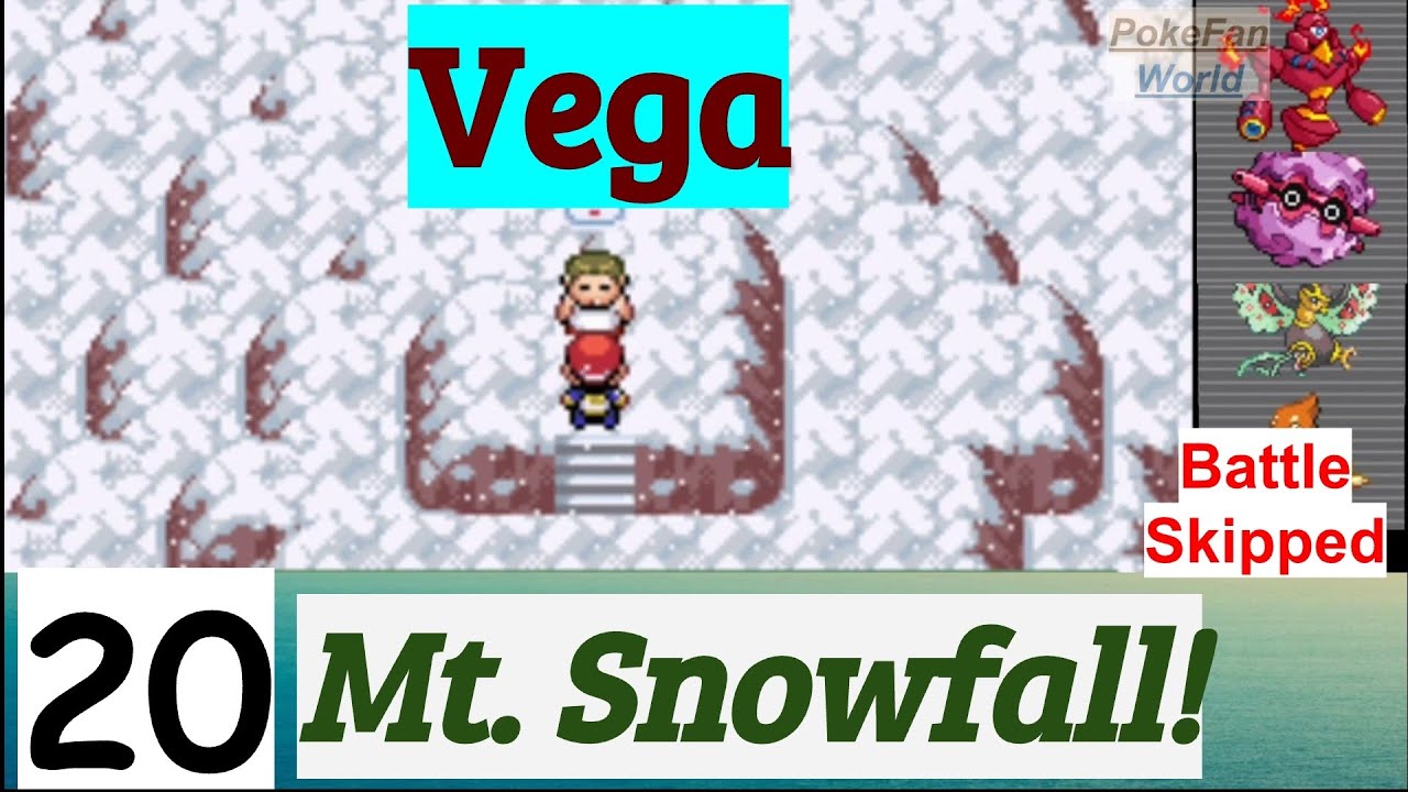 Pokemon Vega Part 20 PokeFan Exploring Mt. Snowfall | GBA Rom Hack