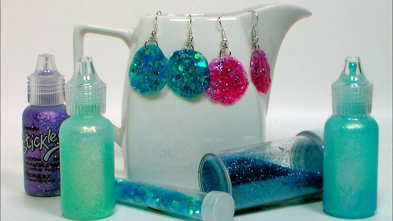DIY Glitter Glue Earrings!