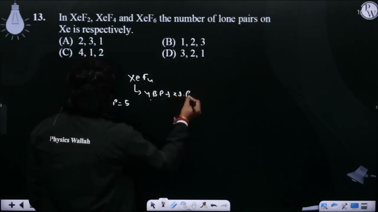 In XeF2, XeF4 and XeF6 the number of lone pairs on Xe is respectively.....