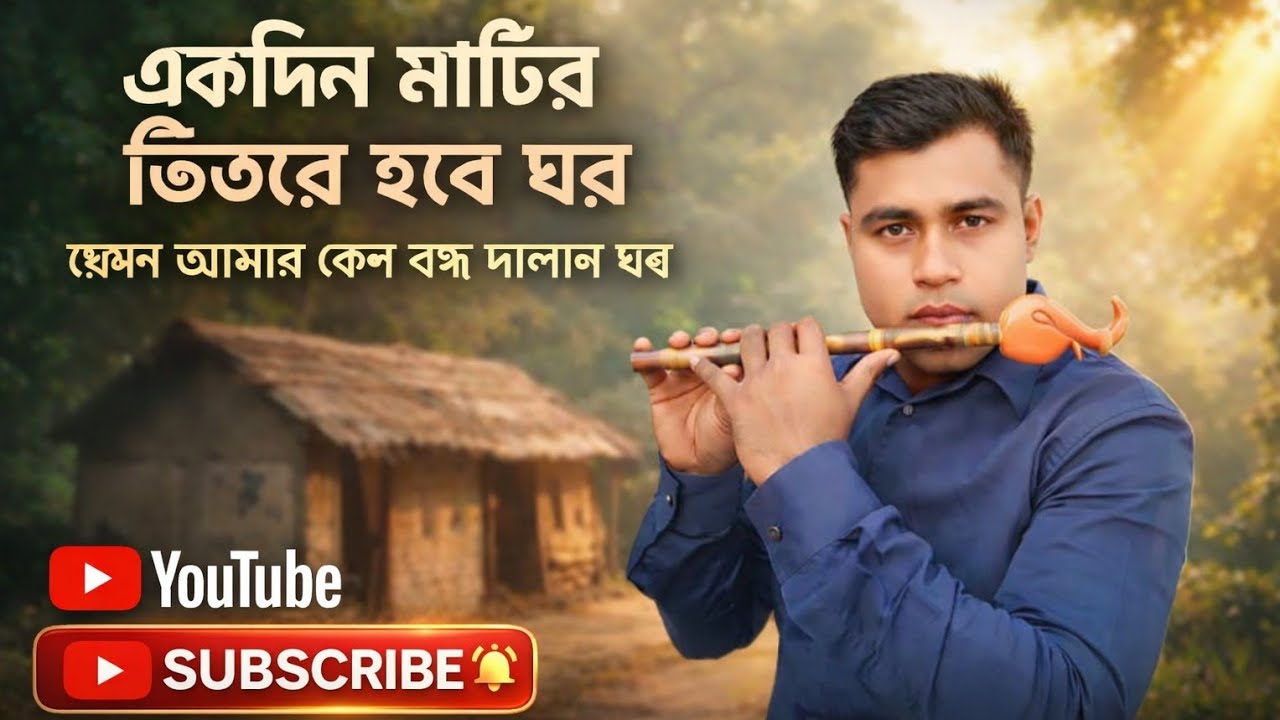 একদিন মাটির ঘরে হবে ঘর রে মন আমার | বাঁশির সুরে হৃদয়  #VillageSong#SoulMusic