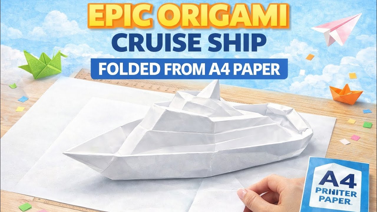 Make an EPIC Origami Cruise Ship From A4 Paper | Easy Origami by A4 Wonders