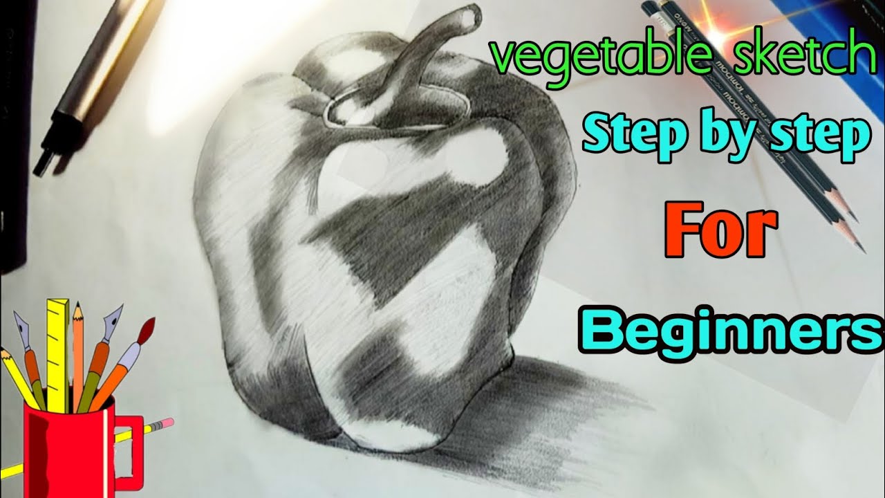 Vegetable Sketch Step by step for beginners? How to draw vegetable