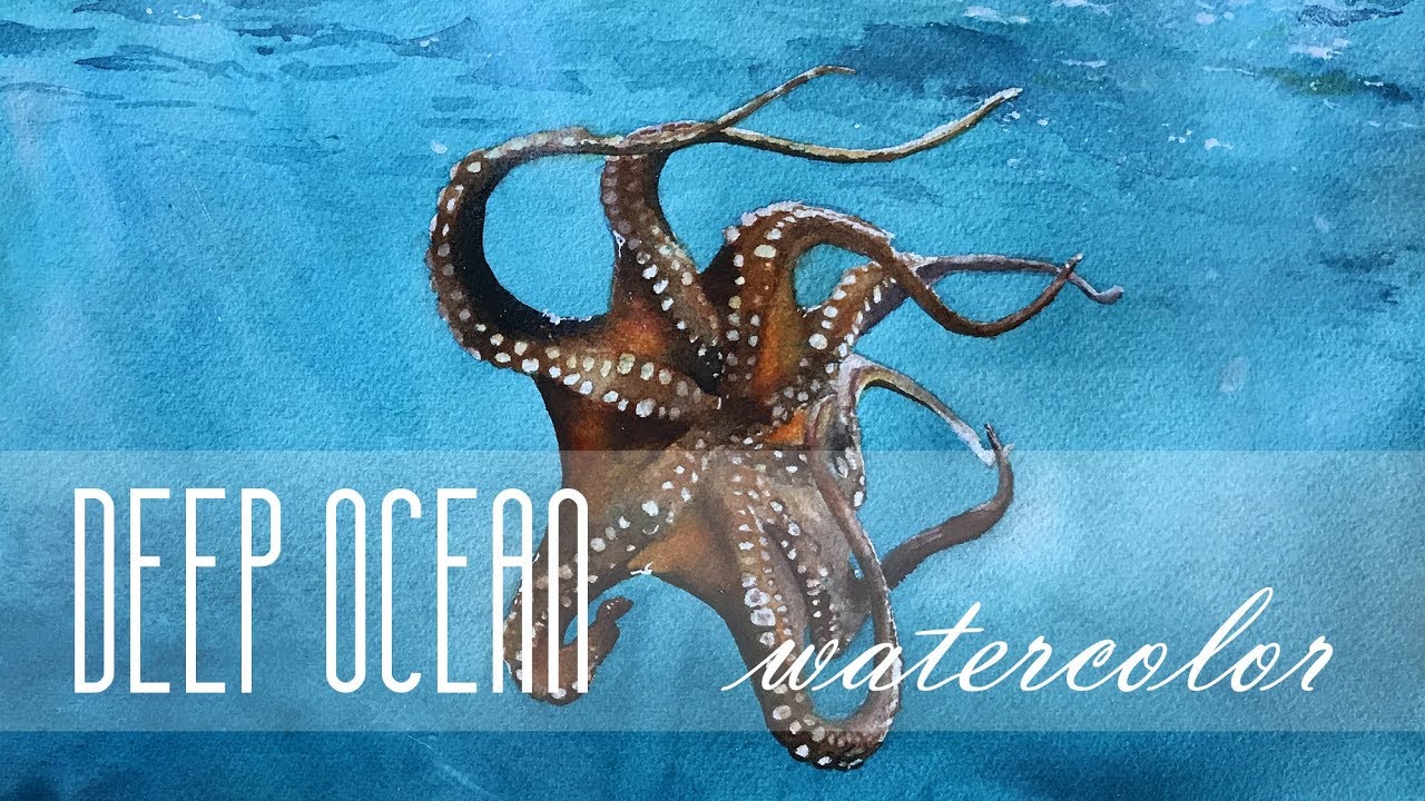 How to paint realistic Octopus in Watercolor