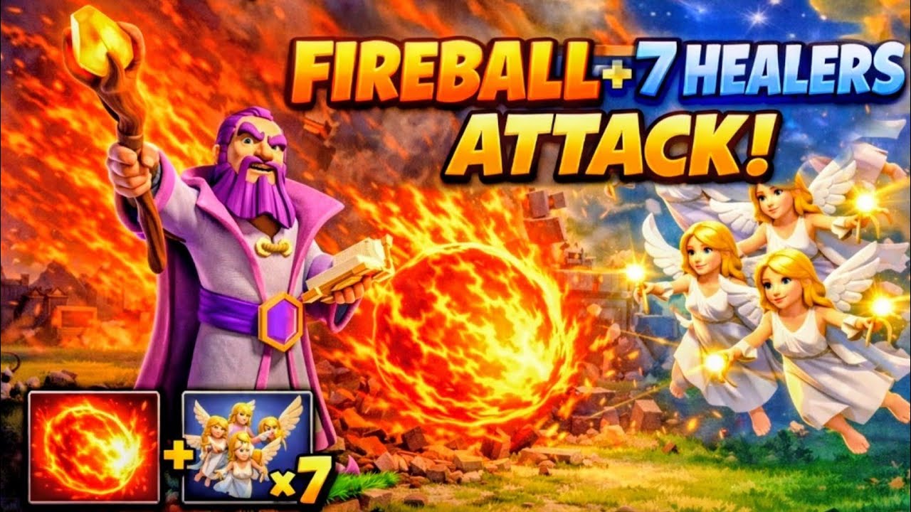 FIREBALL + 7 HEALERS OP Attack Strategy! 😱🔥