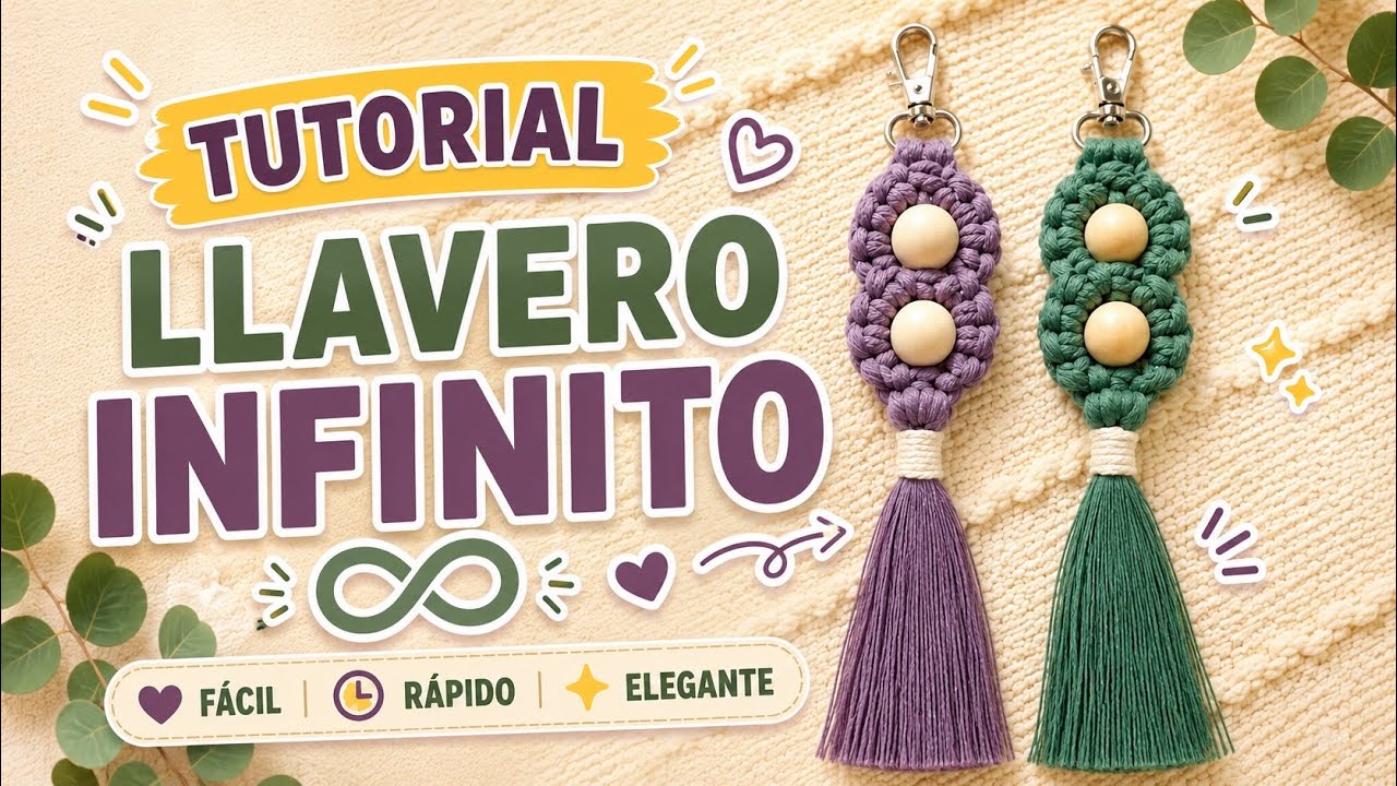 Tutorial llavero infinito ♾️ macramé PASO A PASO ✨ Infinity macrame keychain