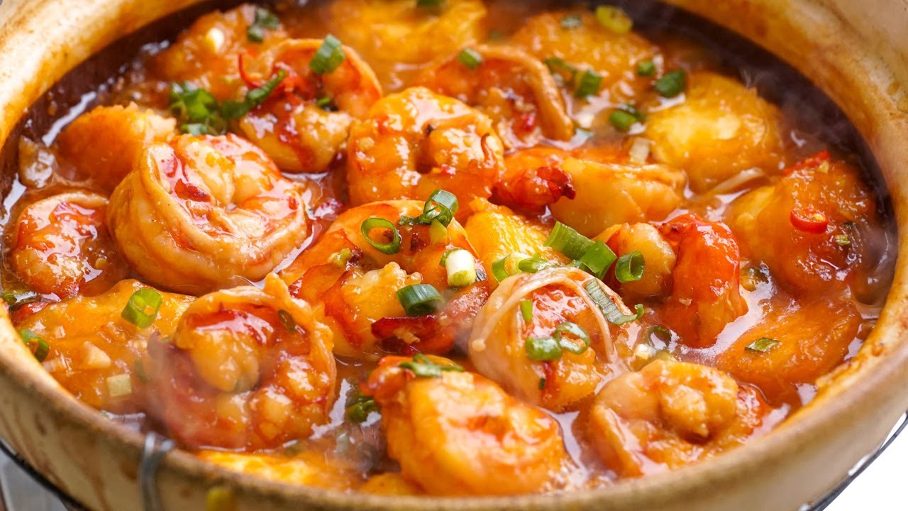 Нежный горшок с креветками и тофу, который идеально сочетается с рисом. 【кошачья кухня】