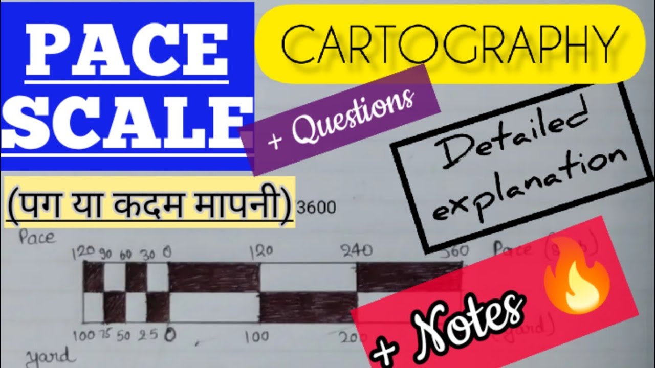 CARTOGRAPHY||PACE SCALE (पग या कदम मापनी)||cartography practical||detailed explanation with notes