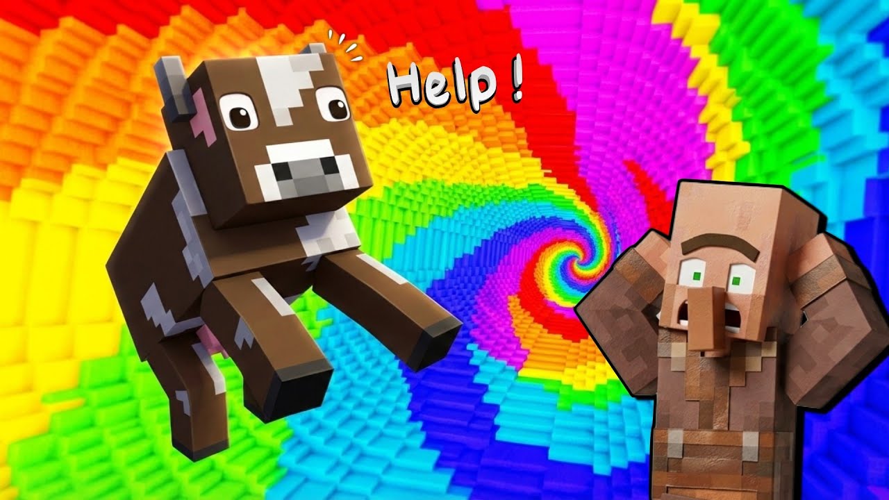 SPIRAL Rainbow 🌈 Dropper VS MOBS ! Minecraft 🤯