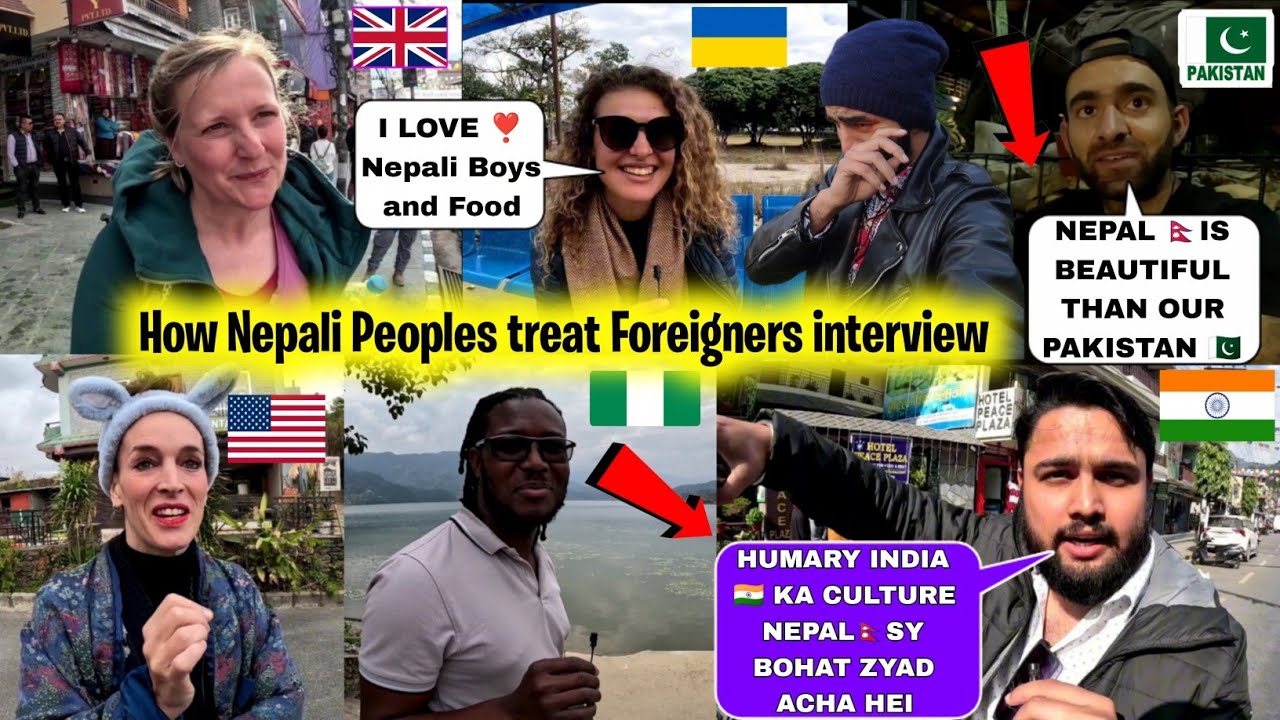 Qute Foreigners Loves Nepali Peoples, Nepali food And Mountains.Pakistani Taking interviews in Nepal