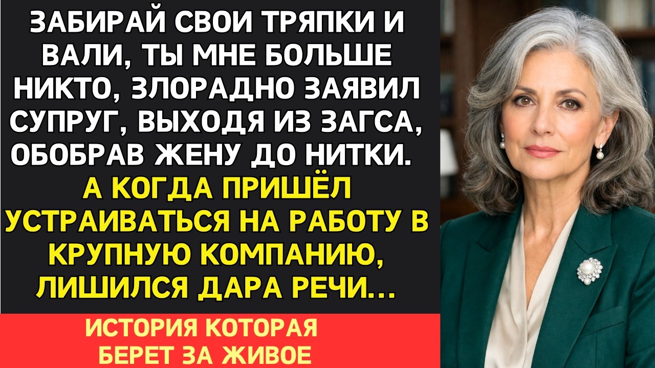Забери свои тряпки и вали - злорадно заявил супруг, обокрав жену до нитки. Но вскоре он горько пож..