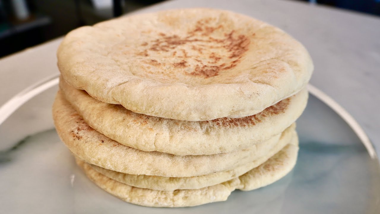 Homemade Fluffy Easy Flatbread, Basic Ingredients, Bazlama (No Oven) [ASMR]