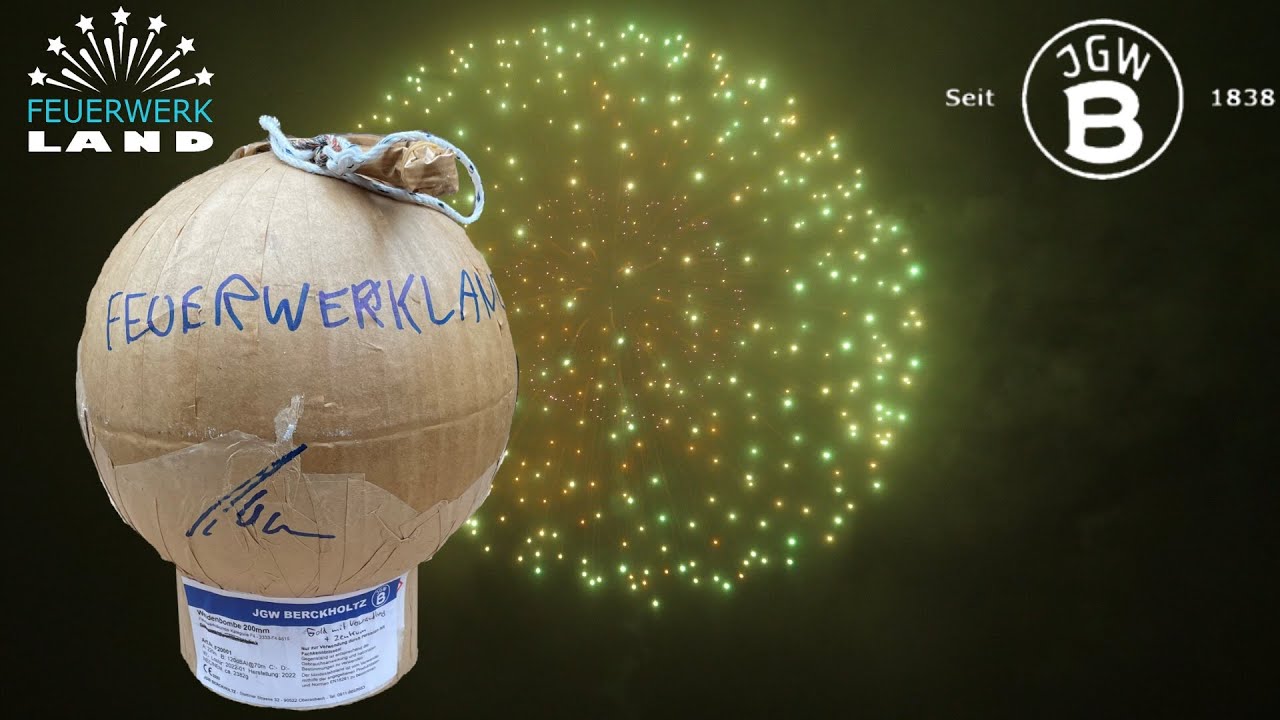 JGWB 200mm Weidenbombe Gold mit Verwandlung+Zentrum Feuerwerkland