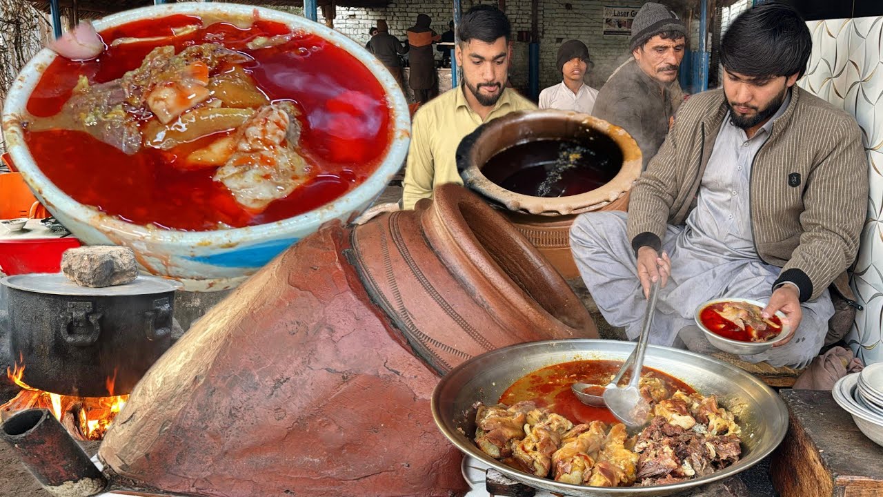 Pakistani Desi Breakfast - 12 Hours Extremely Fry Heads & Legs - 200 KG Peshawari Siri Paye Recipe