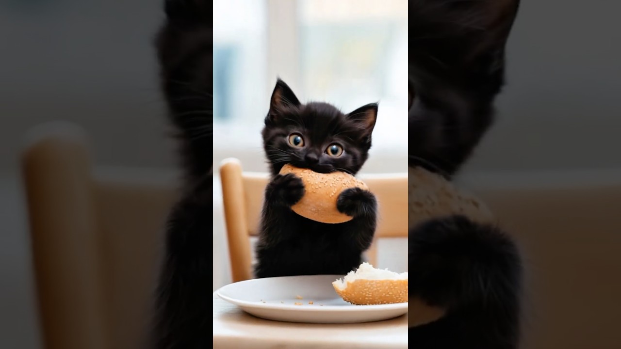 🍞黒猫レモのパン作り / Black Kitten Baking Bread 