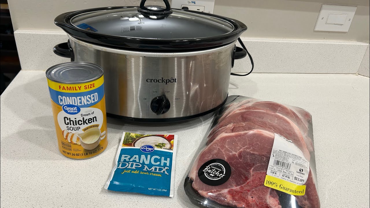 3 ingredient Crockpot Ranch Pork Chops