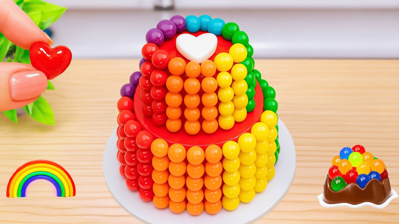 Amazing Rainbow Ice Cream💞How To Make Satisfying Miniature Rainbow Fondant Cake💕Sweet Cakes