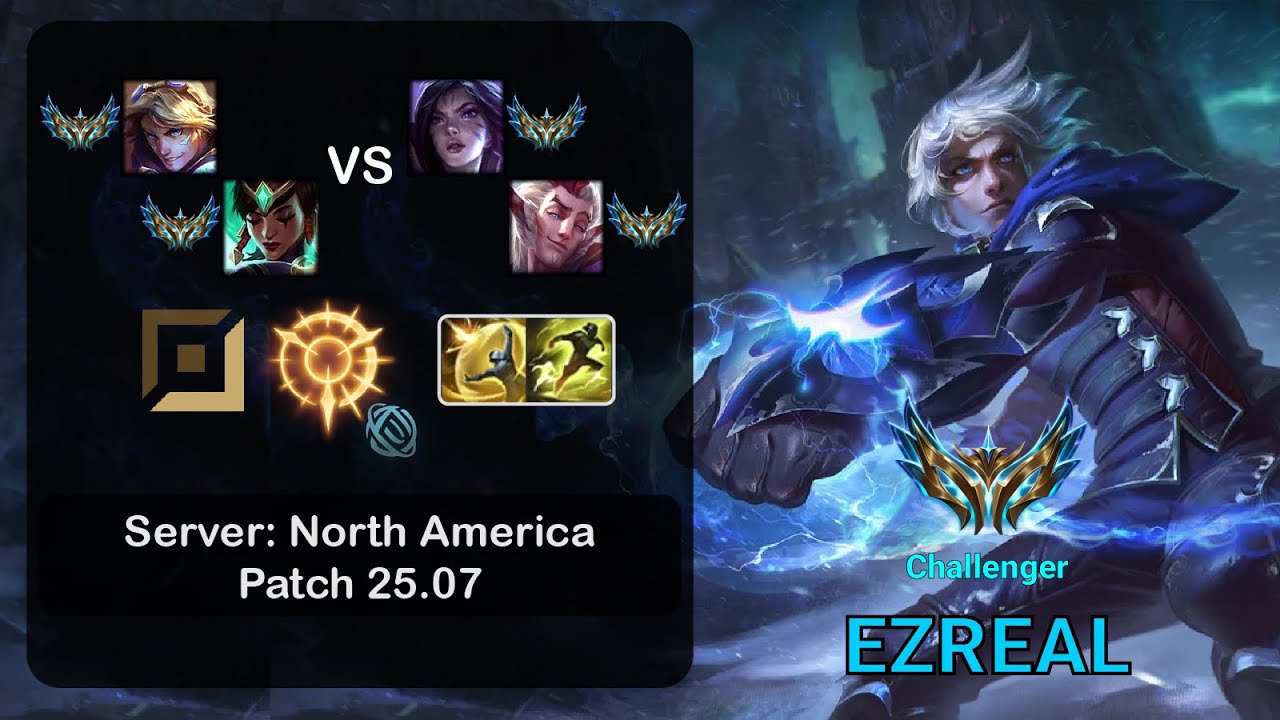 Ezreal ADC + Karma vs Kai'Sa + Rakan - NA Challenger - Patch 25.07