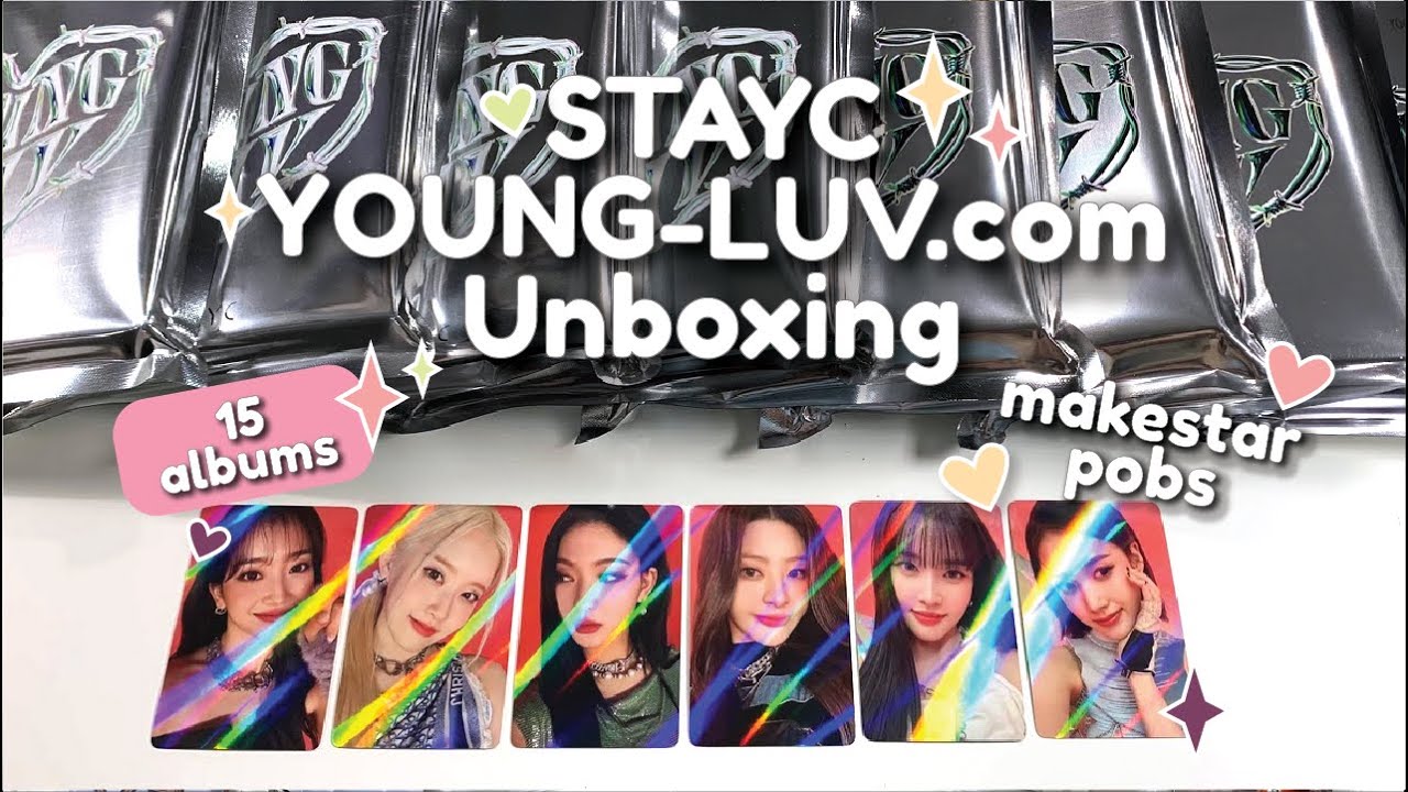 Open My Group Order Albums With Me! ♡ STAYC YOUNG-LUV.com Unboxing | 15 copies