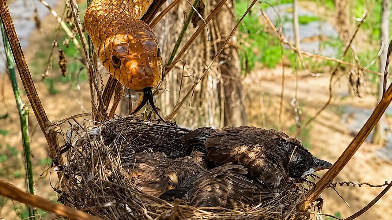 Story of Massive Snake Ending Bulbul Bird Family | Mom Saves babies in Thunderstorm | Bird watching