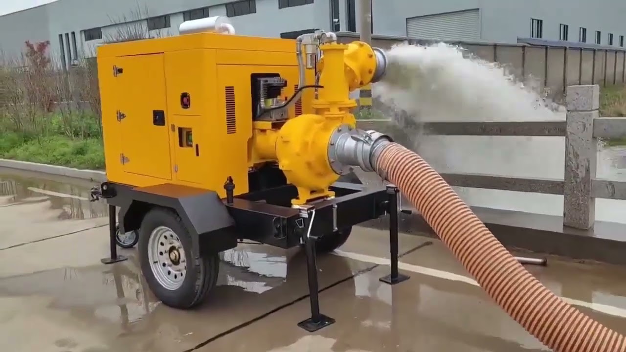 Movable Emergency Flood Control Diesel Engine Self Priming Dewatering Pump