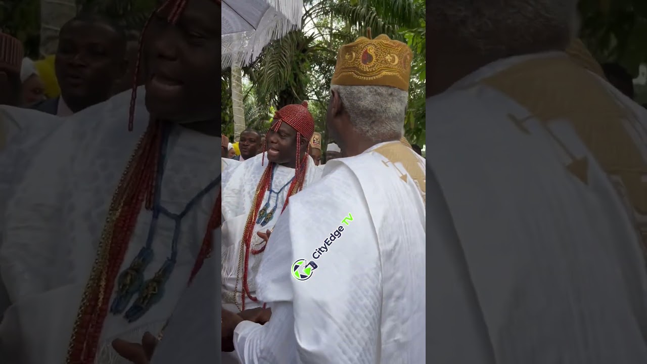 Ooni of Ife super excited at the sights of his elder sister at his 50th birthday