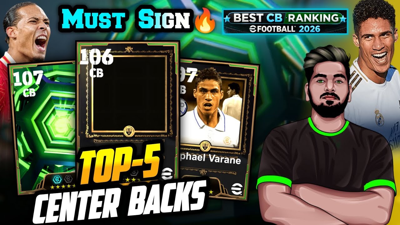 Top 5 Center Backs Of EFootball 26🔥 | BMG Rankings | Lucky If U Have Them ✅| Current Best Players
