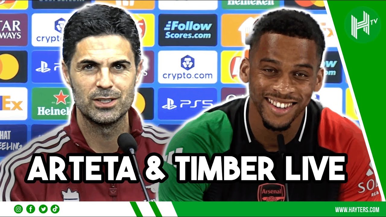 LIVE | Mikel Arteta & Jurrien Timber | Arsenal v Bayern Munich