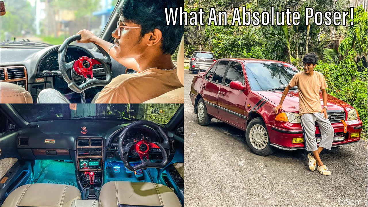 INSTALLED STEERING WITH QUICK RELEASE |ILLEGAL FRONT TINT|SPORTS PEDALS IN MY 2000 MARUTI ESTEEM! ❤️