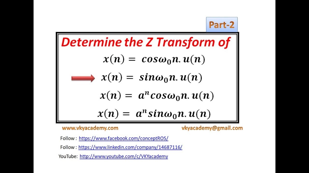 Part-2 Z transform of trigonometric function [sin(w0n).u(n)]